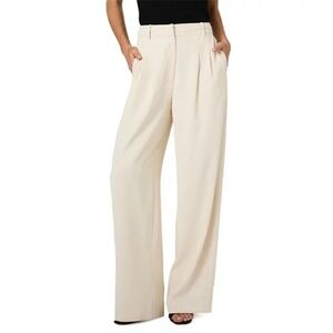 FRENCH CONNECTION PLEATED WIDE LEG DRESS PANTS TROUSERS CREAM SIZE XL NWT